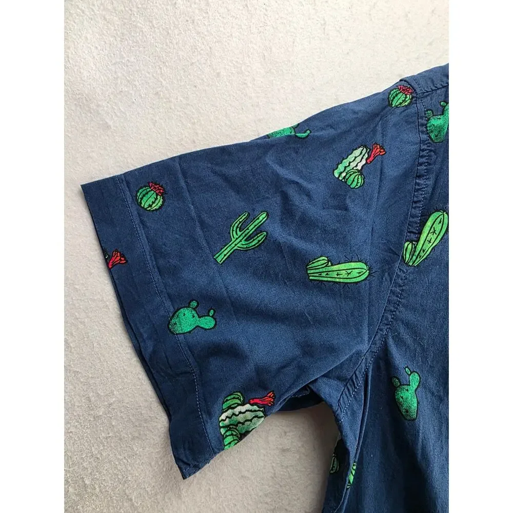 Pacsun Modern Amusement Cactus Casual Short Sleeve Button Down Size XL NWT